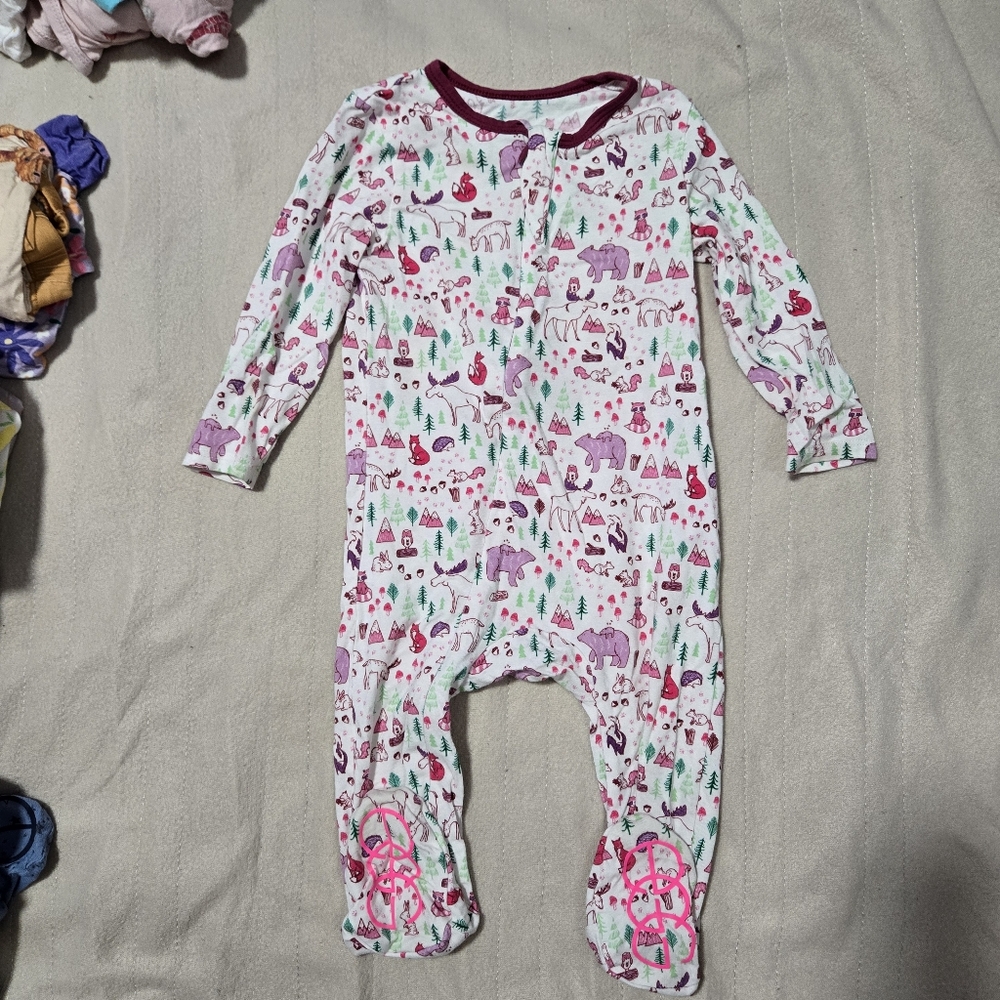 Egg New York Kids One Piece Pajama - Purple and Pink